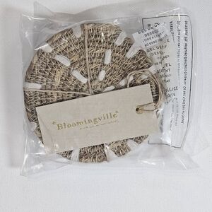 Bloomingville Drink Coasters Wicker Wood Minimalist Nature‎ Aesthetic